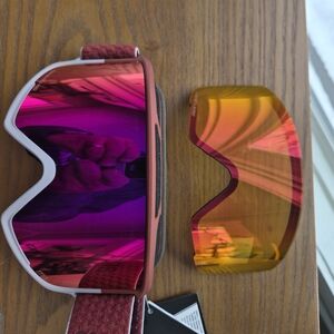 Stylish Red and Orange Ski Goggles